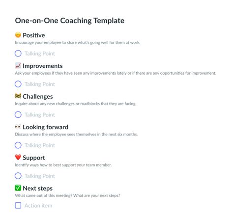 one on one coaching template.